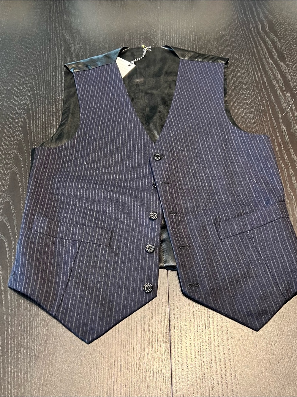 Vintage Navy Pinstripe Men's Dress Vest